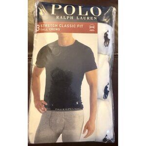 Polo Ralph Lauren Men's Stretch Classic Fit Tall Crews T-Shirts - 3 Pack Size 1X